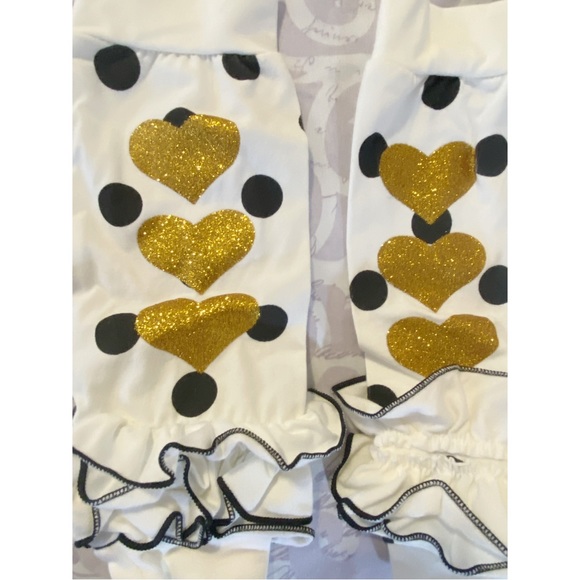 Tuffle Ruffle Fashionable Leg warmers Gold heart & Gold Sequin Bow headband - Picture 3 of 4